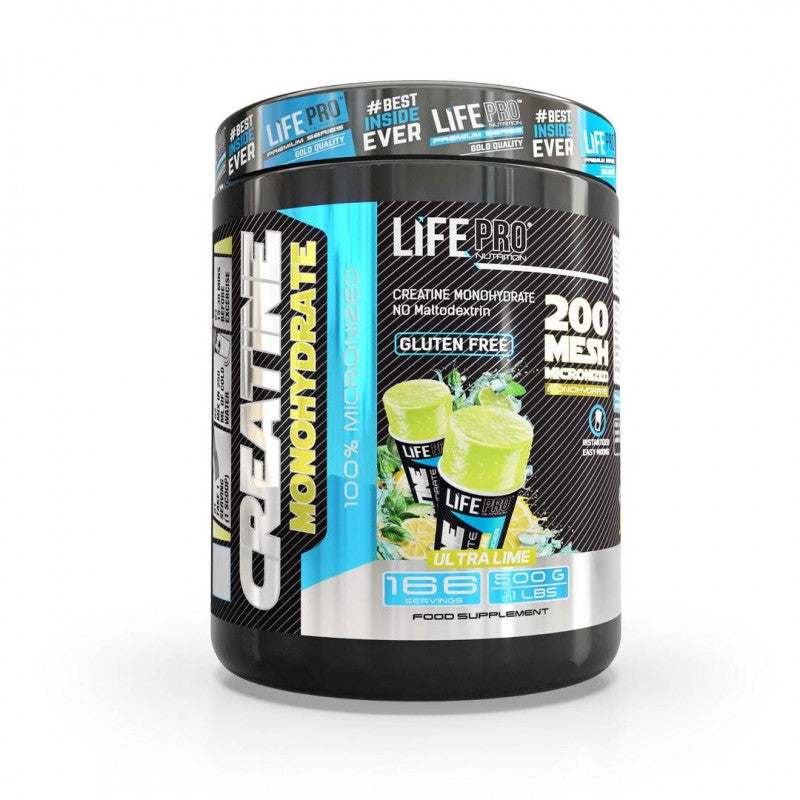 LIFE PRO CREATINA MONOHYDRATE 200MESH 500G - Ultra lime