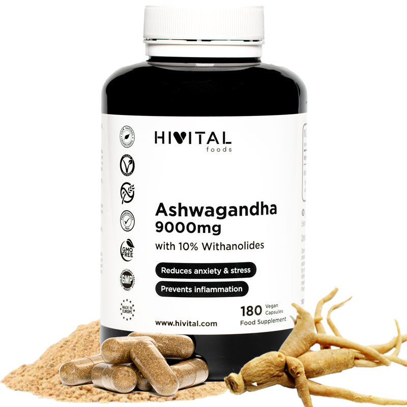 ASHWAGANDHA 9000MG HIVITAL 180 CÁPSULAS