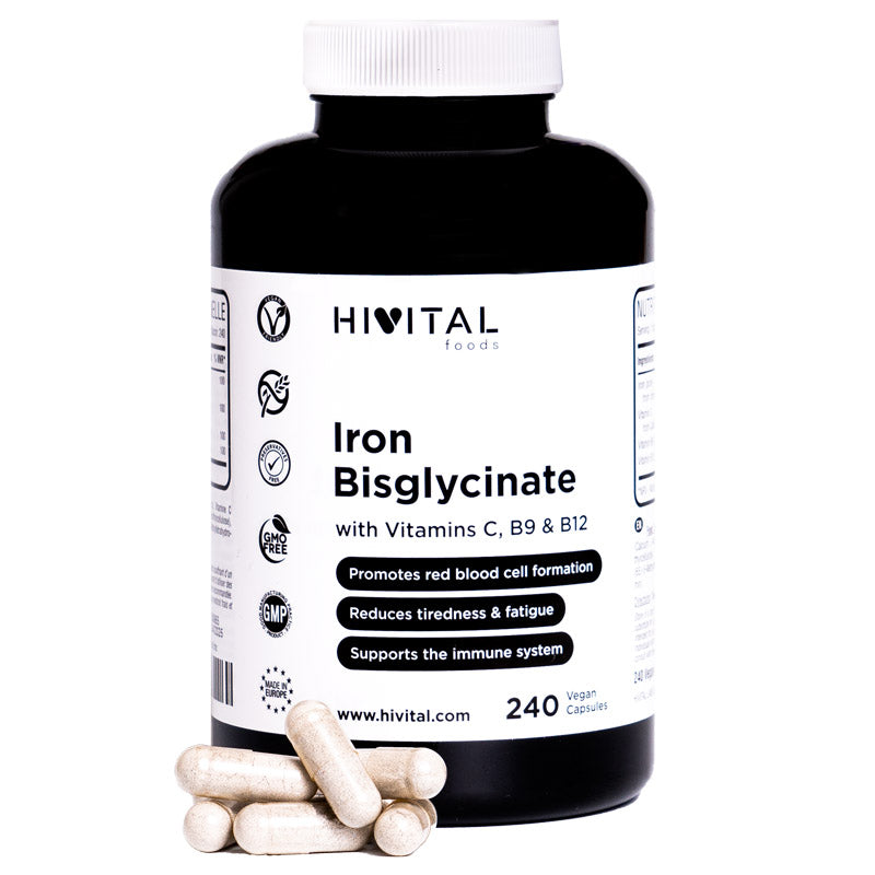 HIERRO CON VITAMINAS C, B12 Y ÁCIDO FÓLICO HIVITAL 240 CÁPSULAS