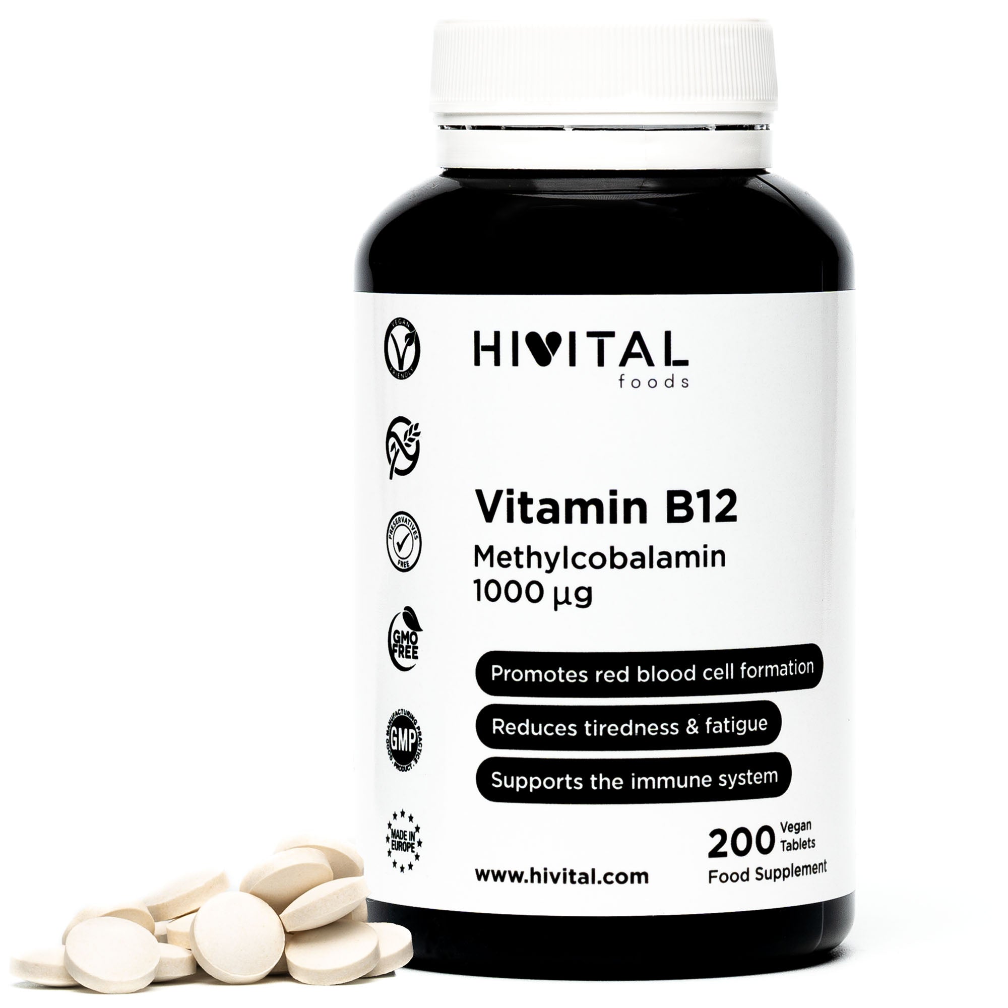 VITAMINA B12 METILCOBALAMINA 1000MCG HIVITAL 200 CÁPSULAS