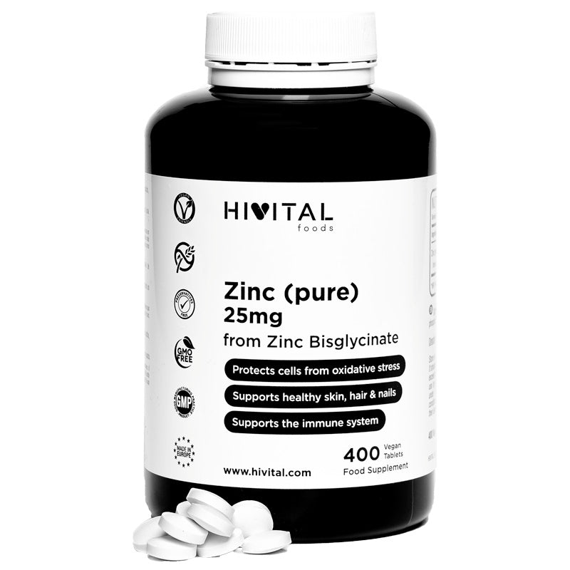 ZINC PURO 25MG HIVITAL 400 CÁPSULAS