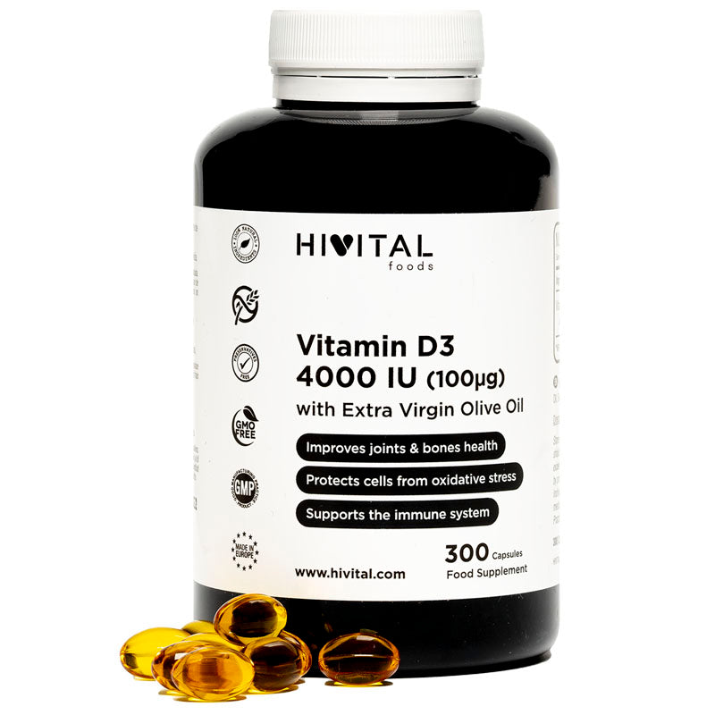 VITAMINA D3 4000IU HIVITAL 300 CÁPSULAS
