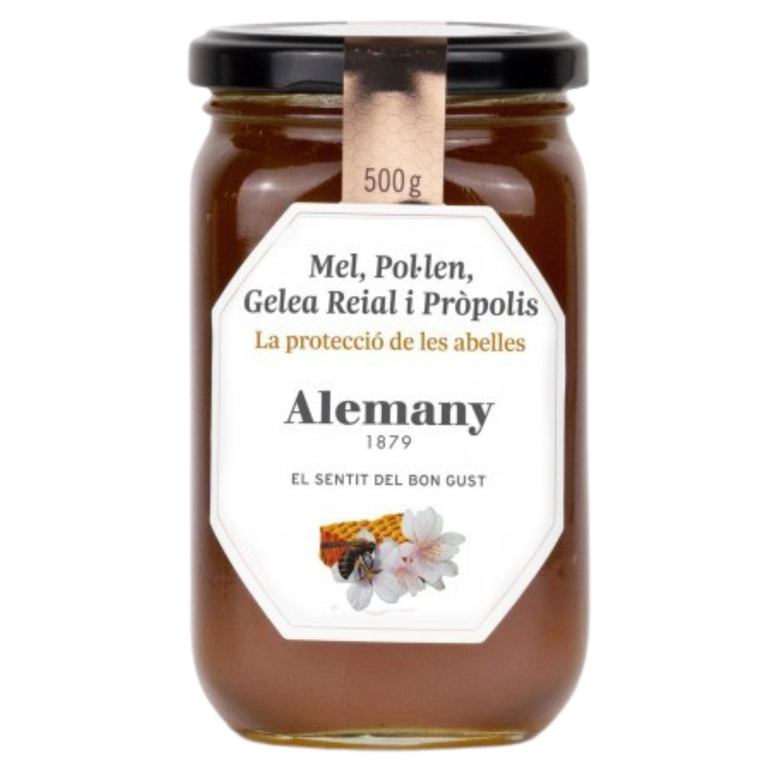 MIEL CON POLEN, JALEA REAL Y PRÓPOLEO ALEMANY 500G