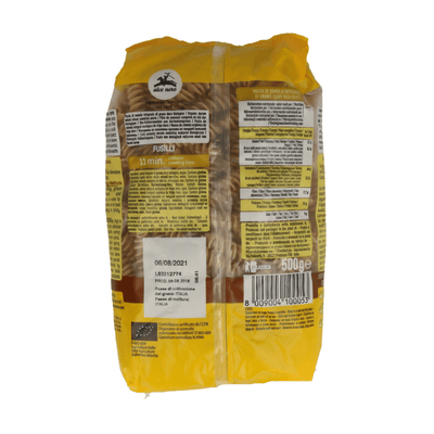 FUSILI DE TRIGO DURO INTEGRAL BIO 500G ALCE NERO