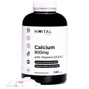 Cápsulas Calcio 800 MG con vitamina D3 Y K2 HIVITAL 240 comprimidos