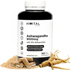 Cápsulas Ashwagandha 9000mg HIVITAL 180 comprimidos