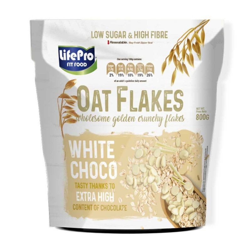 LIFE PRO COPOS DE AVENA CHOCOLATE BLANCO 800G