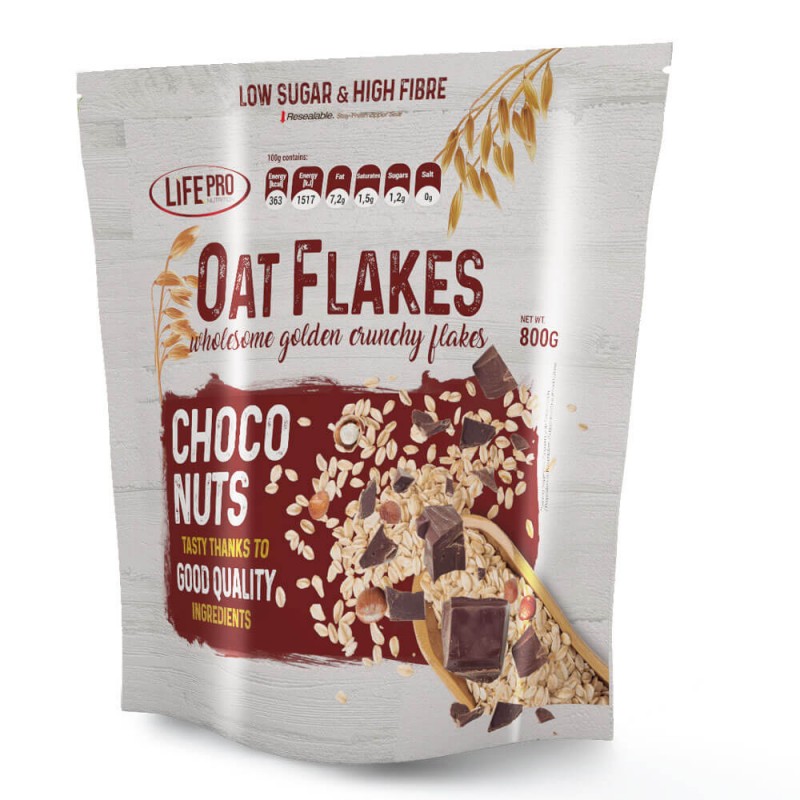 LIFE PRO COPOS DE AVENA CHOCONUT 800G