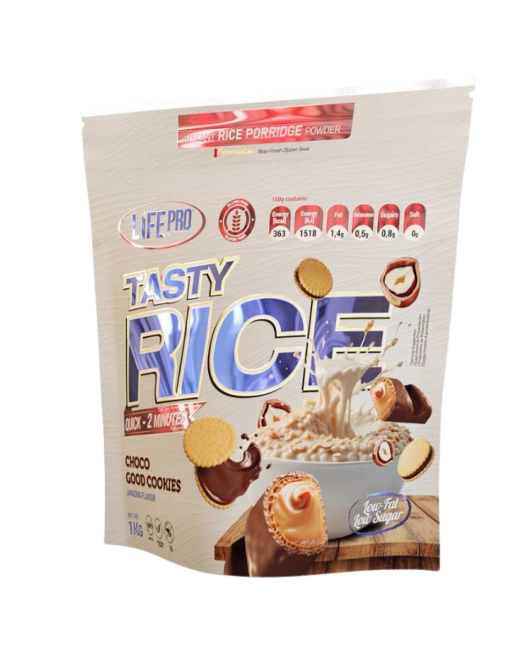 LIFE PRO HARINA ARROZ CHOCO GOOD COOKIES 1KG